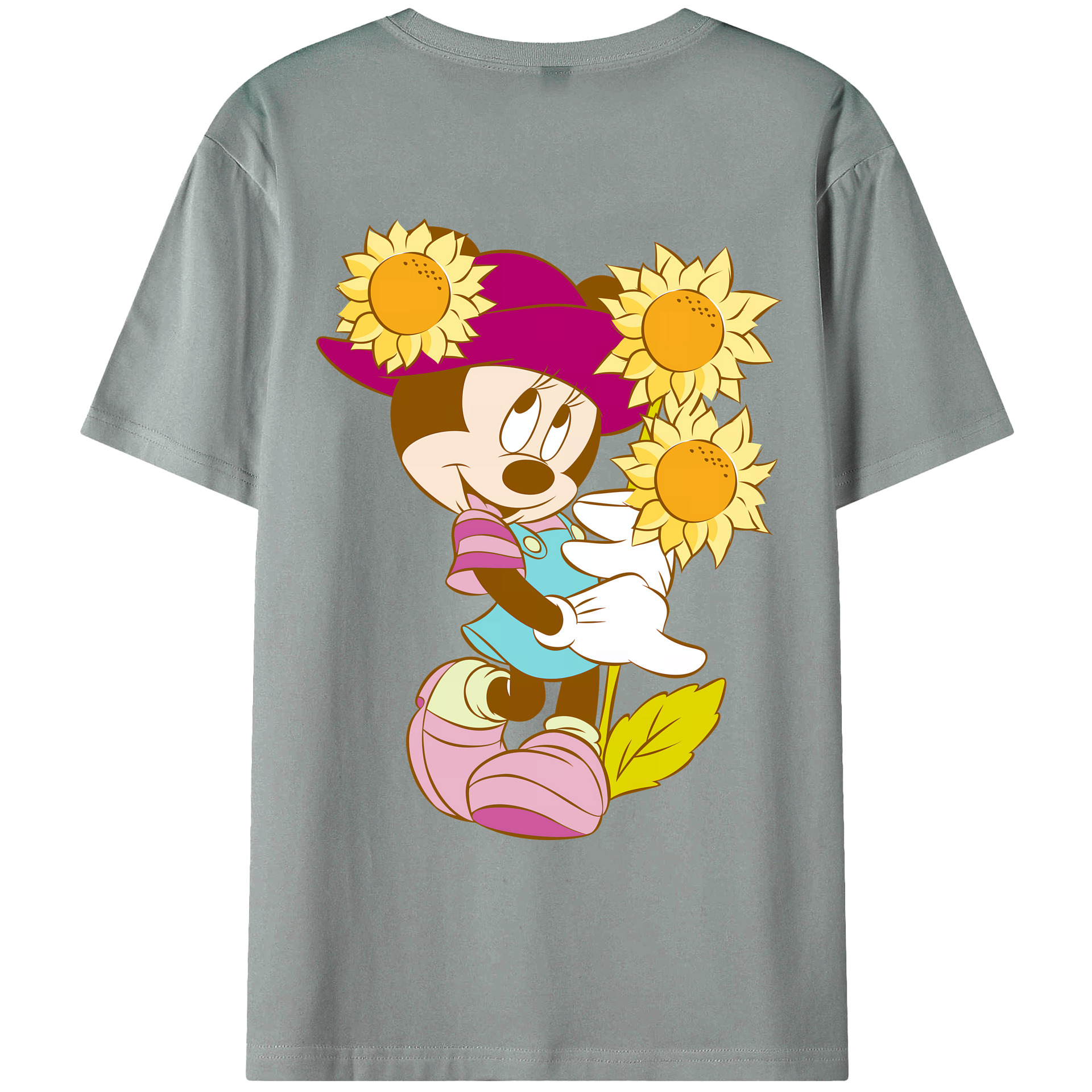 （画像用） ミッキーマウス Mickey Mouse 綿100％ メンズ半袖Tシャツ（バックプリント） 通気性